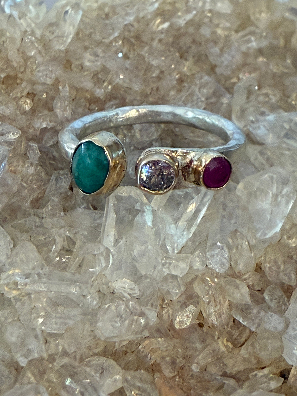 Opal White Topaz and Tourmaline