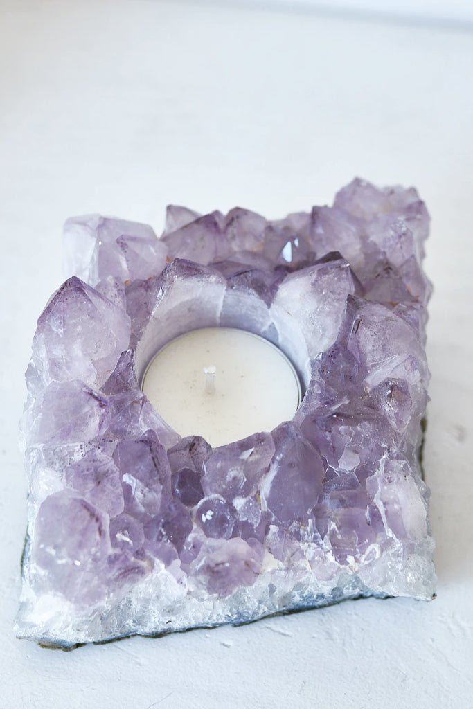 Amethyst Cluster Candleholder - Driftwood Maui & Home By Driftwood