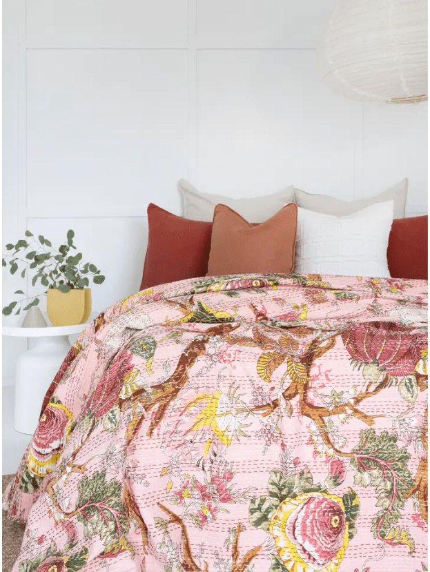 Indian Kantha Bedspread