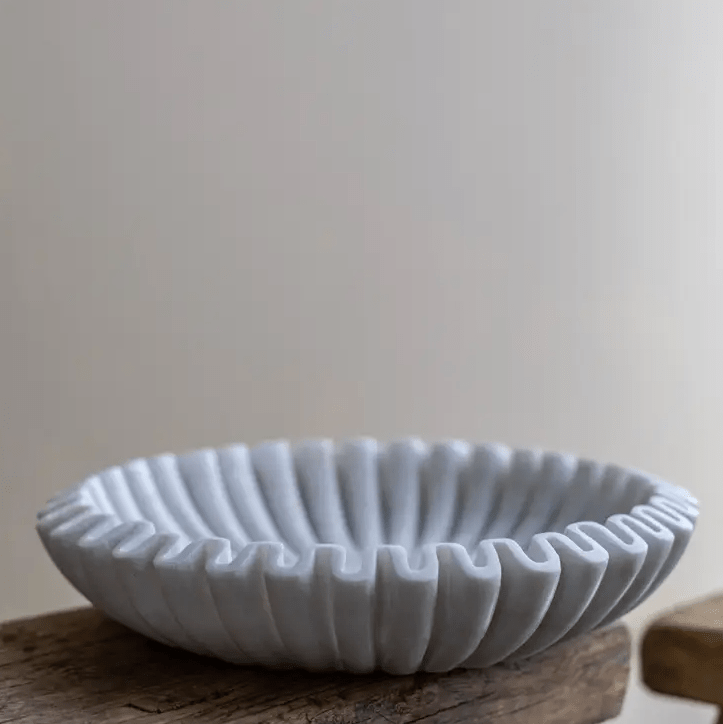 Marble Fluted Scalloped Bowls
