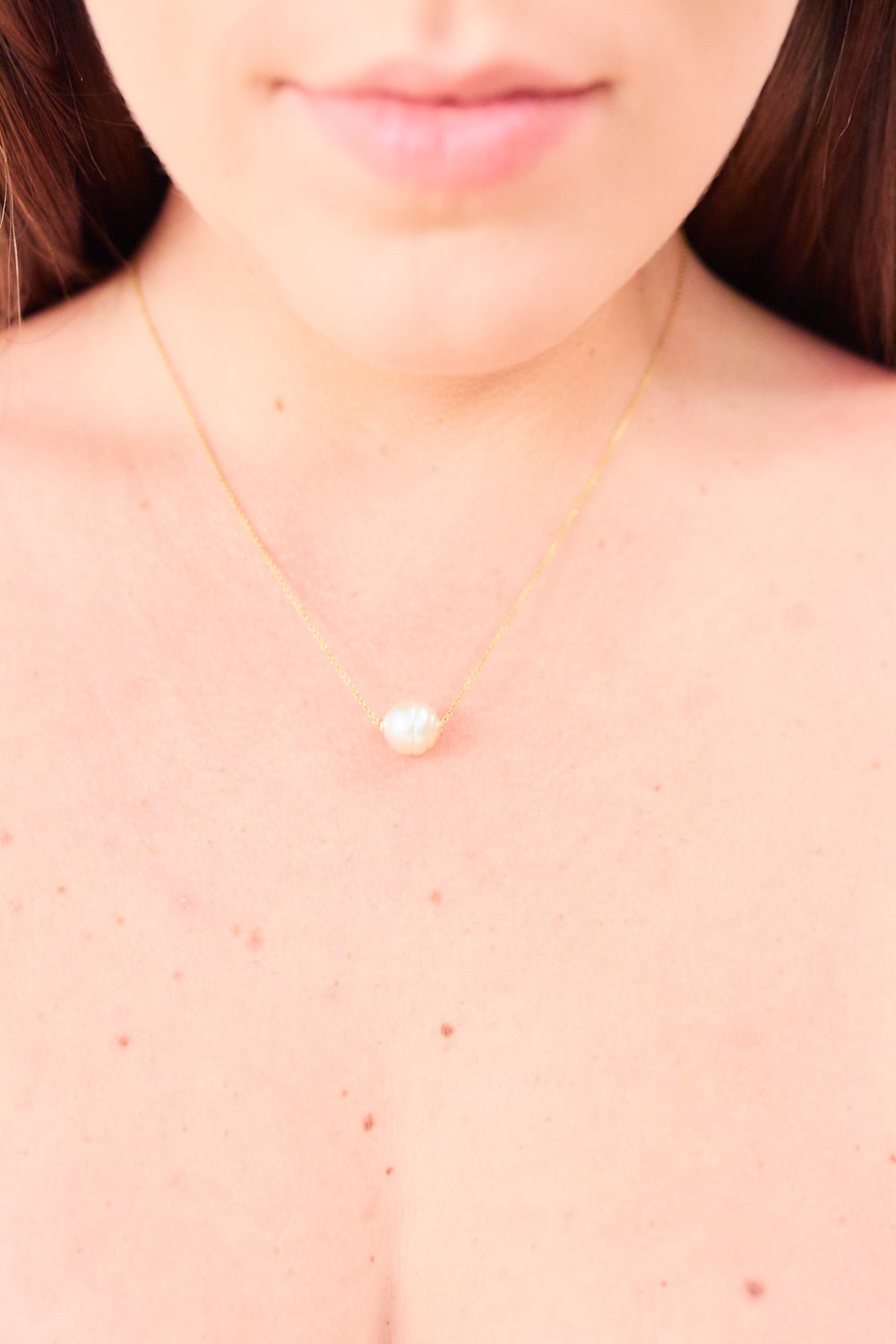 Pearl With Gold Floating Necklace - Driftwood Maui & Home By Driftwood