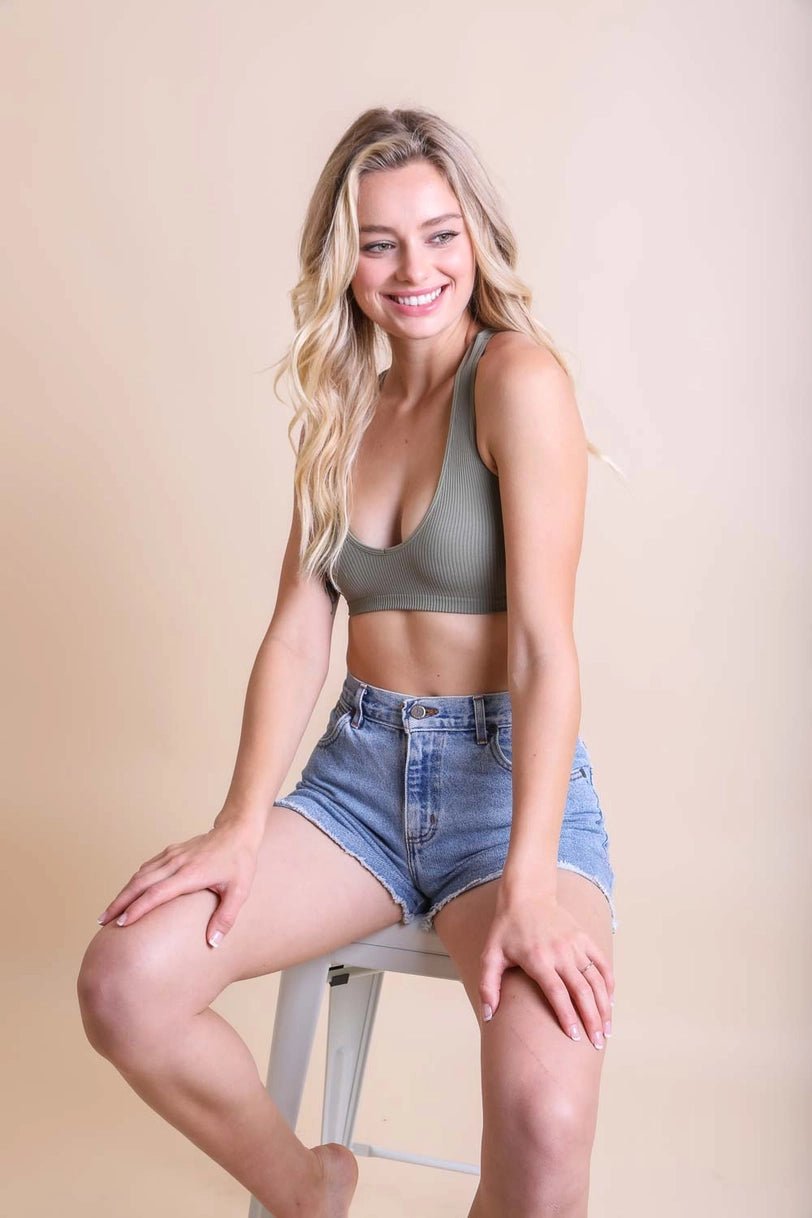 Ribbed Racer Back Bralette - Driftwood Maui & Home By Driftwood