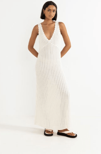 white knit maxi dress Scallop Knit Maxi Dress – Driftwood Maui & Coast By Driftwood