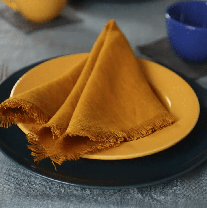 Set of Linen Napkins With Fringe