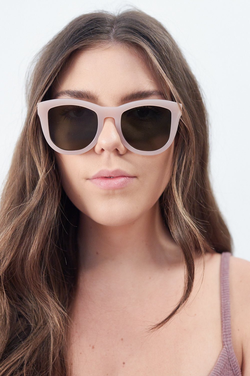 Baby Pink/ Brown Lens