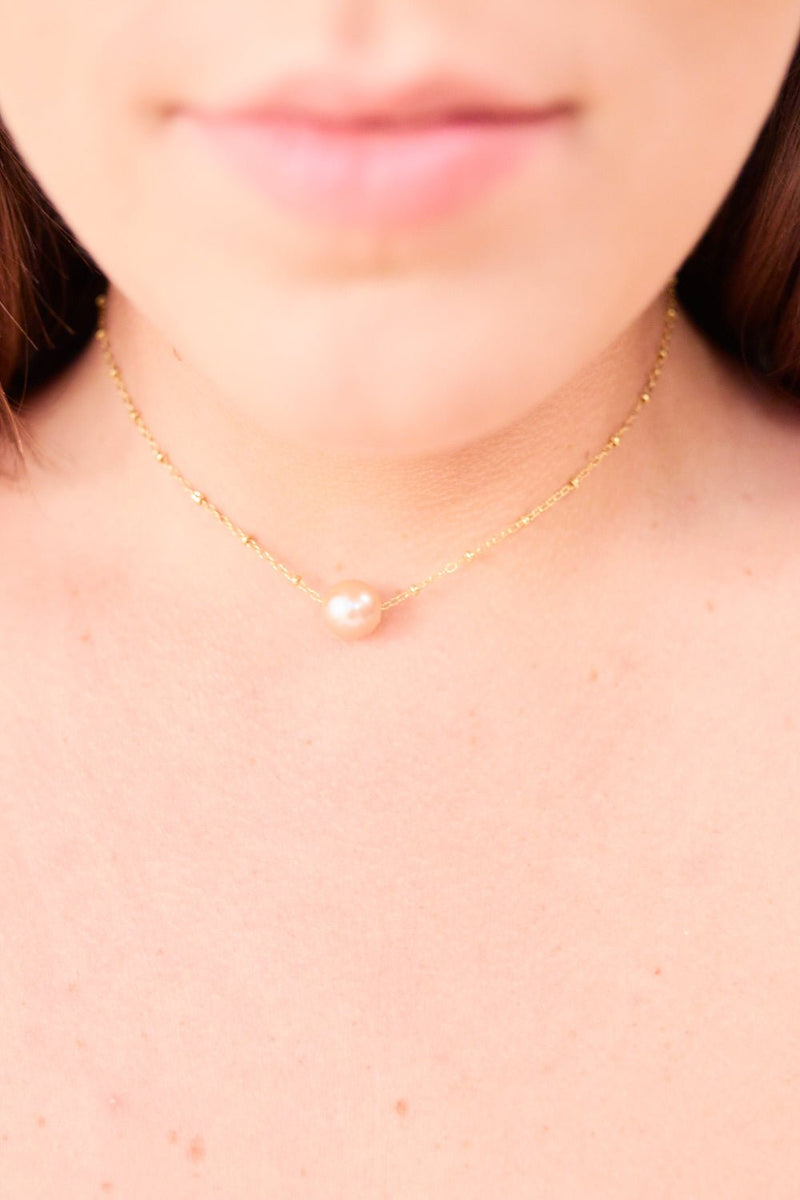 14"/ 16"/ 18" Single Floating Pearl Necklace