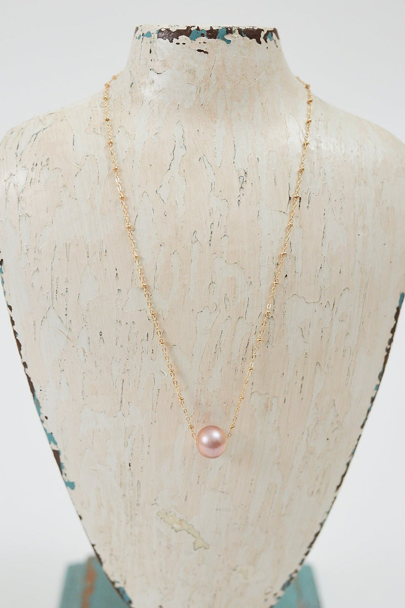 14"/ 16"/ 18" Single Floating Pearl Necklace