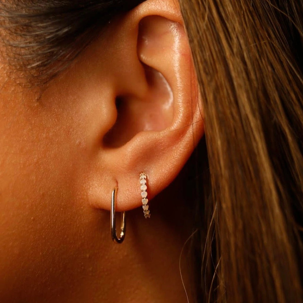 14K Opal Mini Huggies