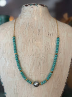 Gemstone and Single Pearl Necklace