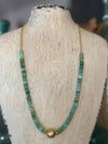 Gemstone and Single Pearl Necklace