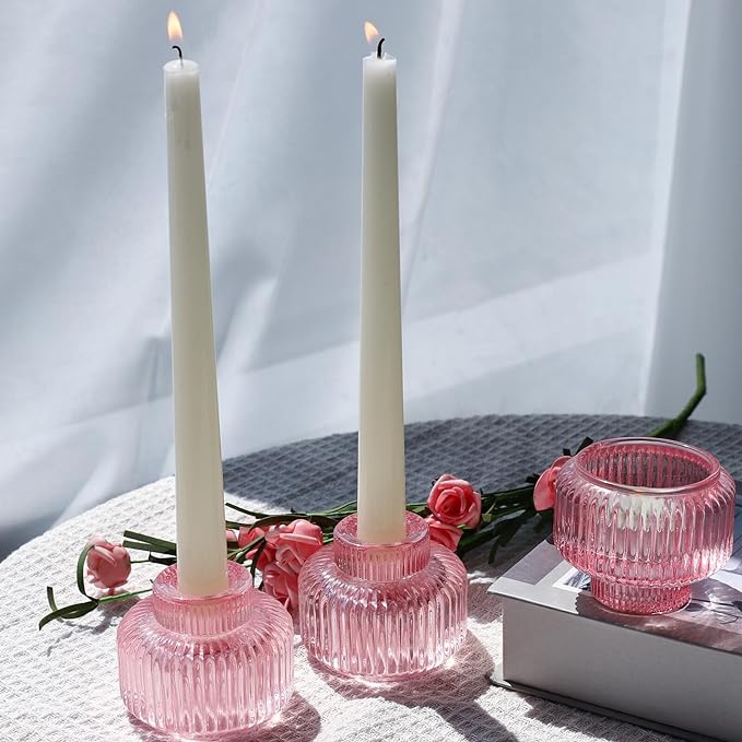Pink Candlestick Holders