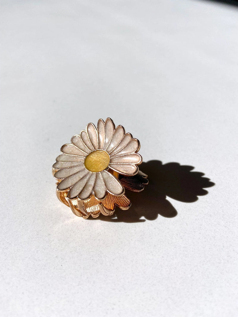 Hand-Painted Daisy Claw Clip