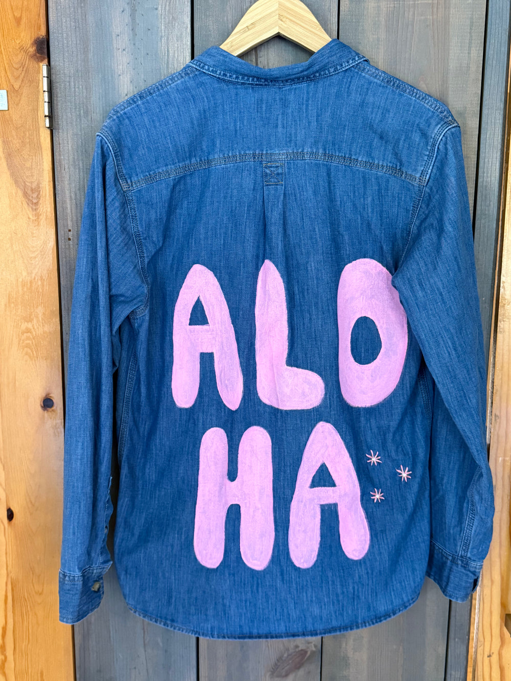Pink Hand Painted ALOHA on back