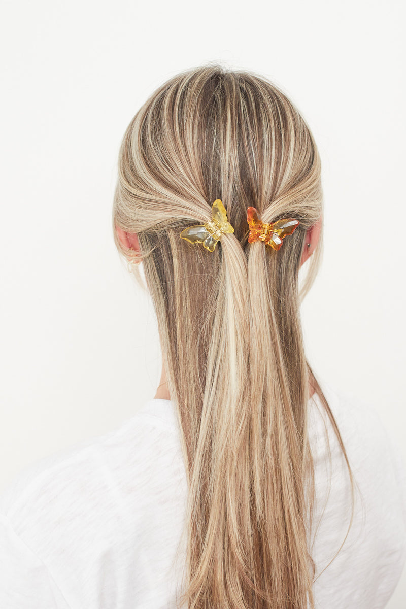 Butterfly Clear Mini Claw Hair Clips Set