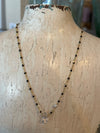 Enamel Herkimer Charm Necklace - Black
