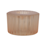 Frosted Ribbed Candle Holder Blush