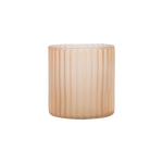 Frosted Tealight Holder Ribbed Glass
