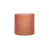 Frosted Tealight Holder Ribbed Glass