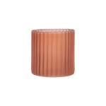 Frosted Tealight Holder Ribbed Glass