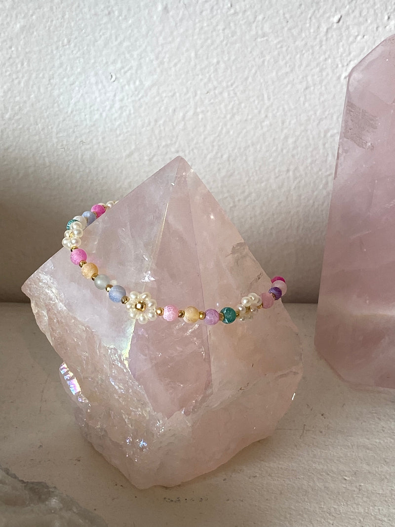 Gemstone Daisy Lei Bracelet