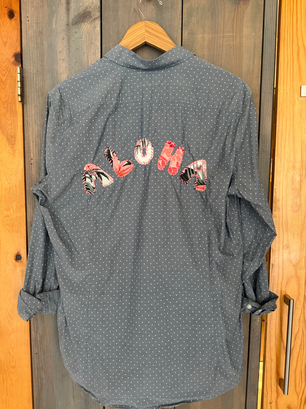 Gray Dots ALOHA Applique