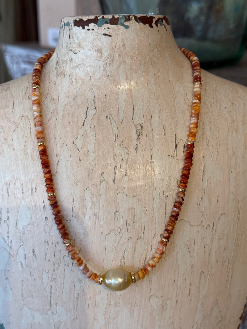 Spiny Oyster and Pearl Necklace