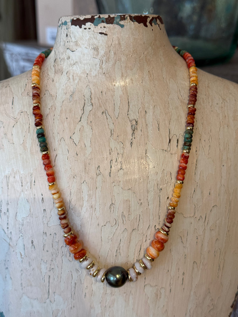 Spiny Oyster and Pearl Necklace