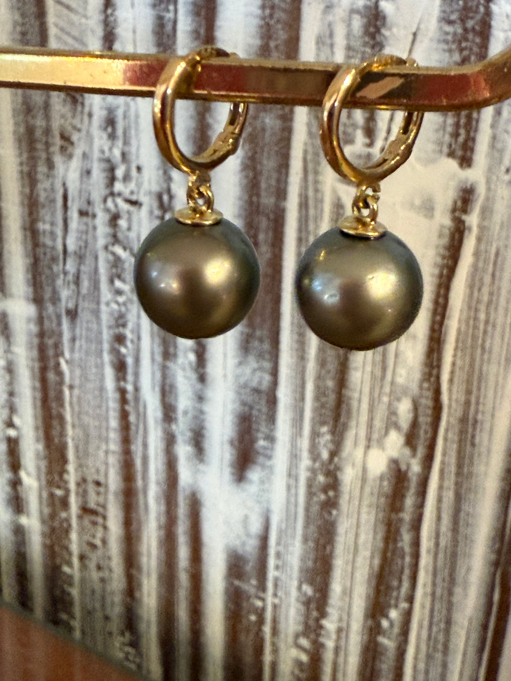 14K Tahitian Gold Hoops