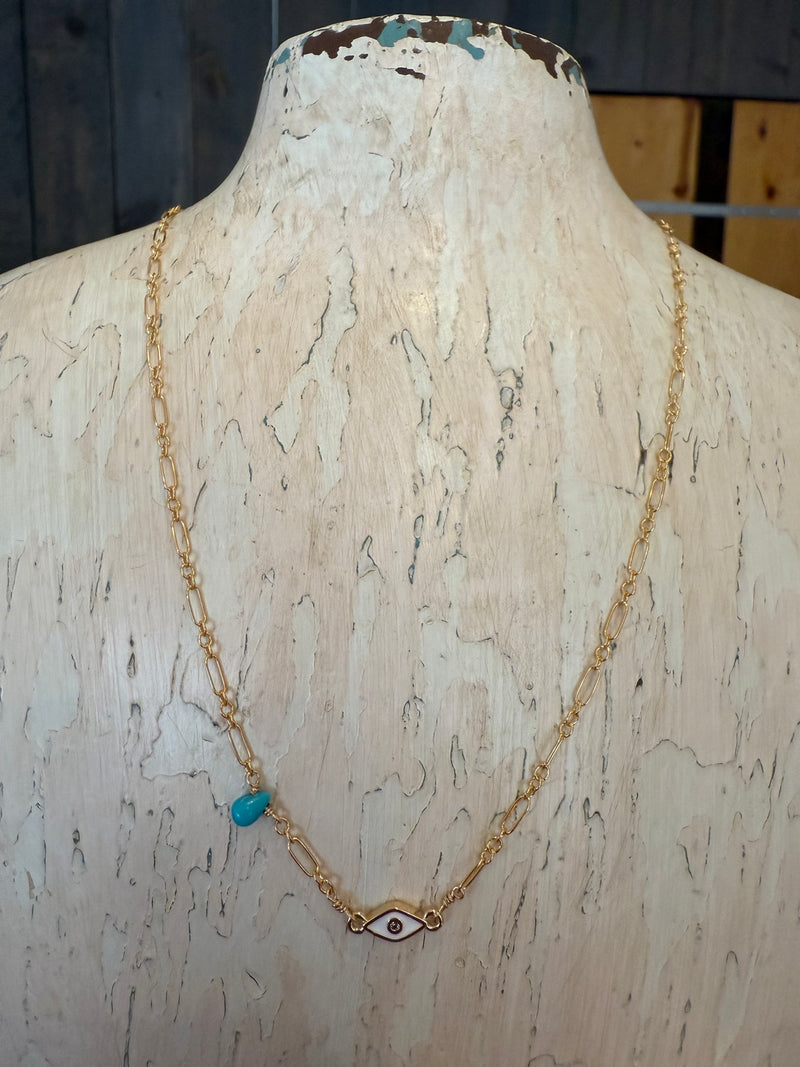 Enamel Evil Eye Necklace