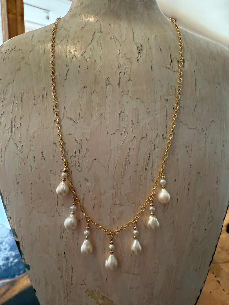 7 Pearl Drop Necklace