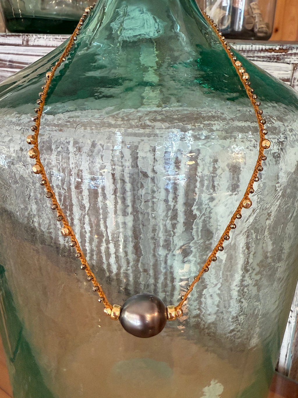 SigalSingle Tahitian Pearl With Pyrite NecklaceNecklaces