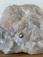 Paperclip Pearl Drop Necklace