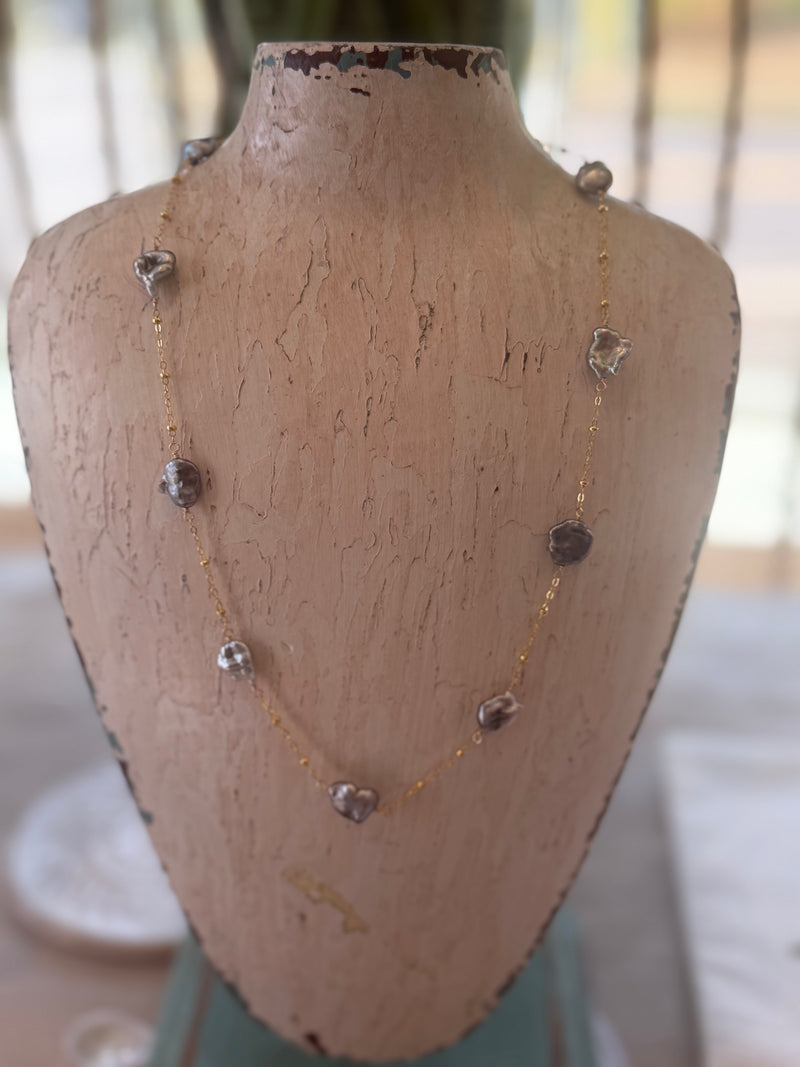 Multi Keshi Chain Necklace