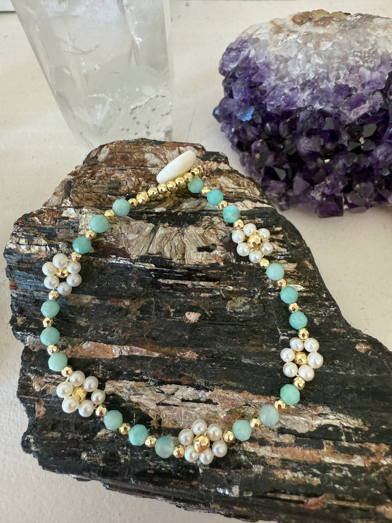 Gemstone Daisy Lei Bracelet