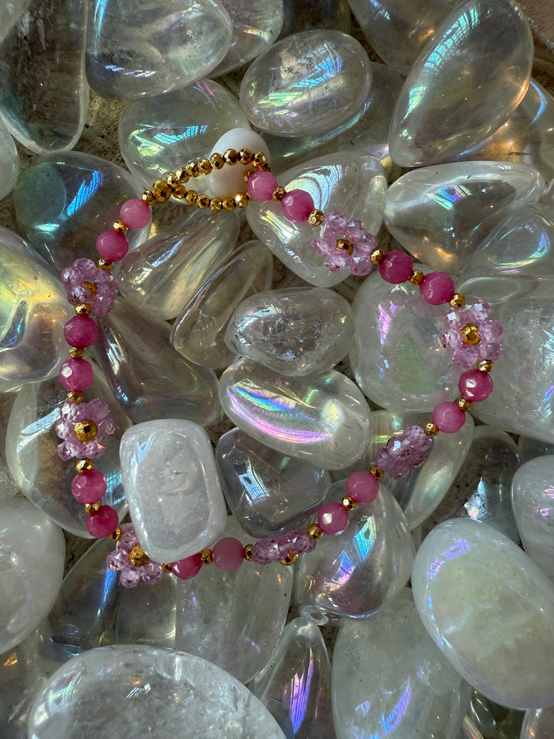 Gemstone Daisy Lei Bracelet