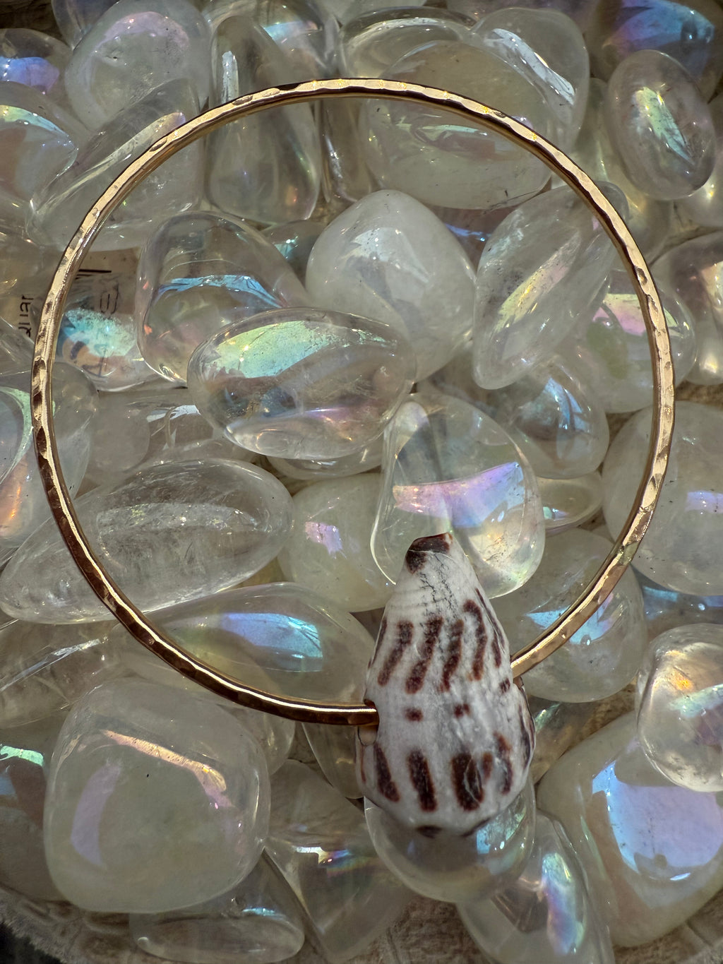 Pearl or Shell Hammered Bangles