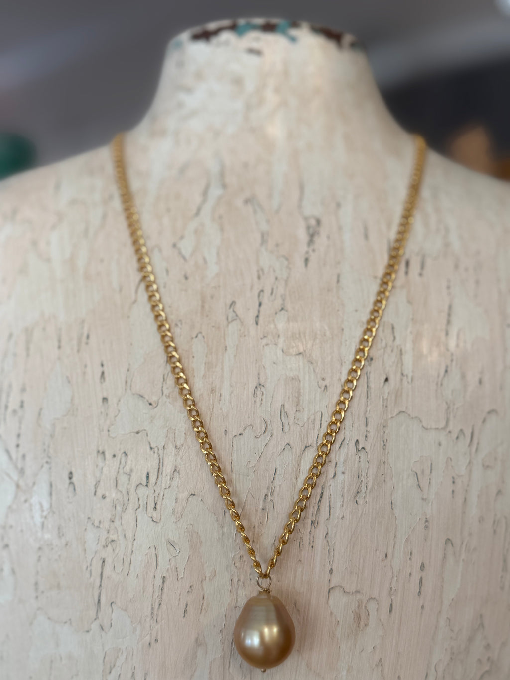 Large Pearl Drop Necklace