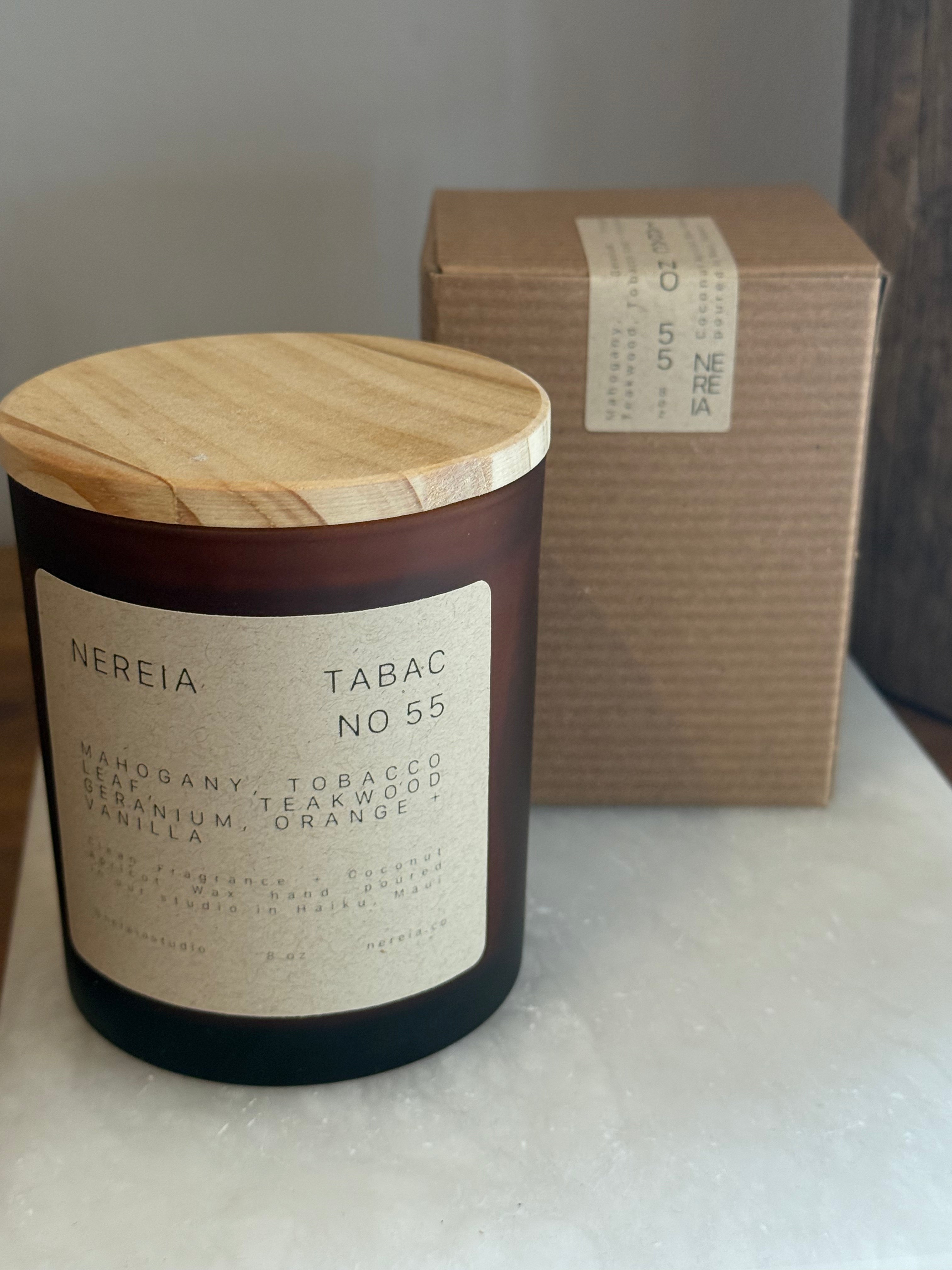 tobacco mahogany candle + 10 oz. housing scents like Balsam Cedar Etokfoks 4 Pack 7oz Soy