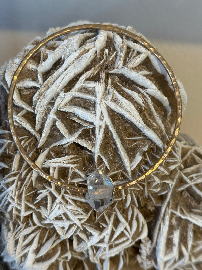 Pearl, Shell or Gemstone Hammered Bangles