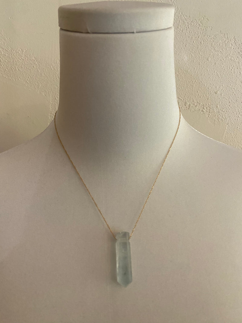 Aquamarine Crystal Drop Necklace