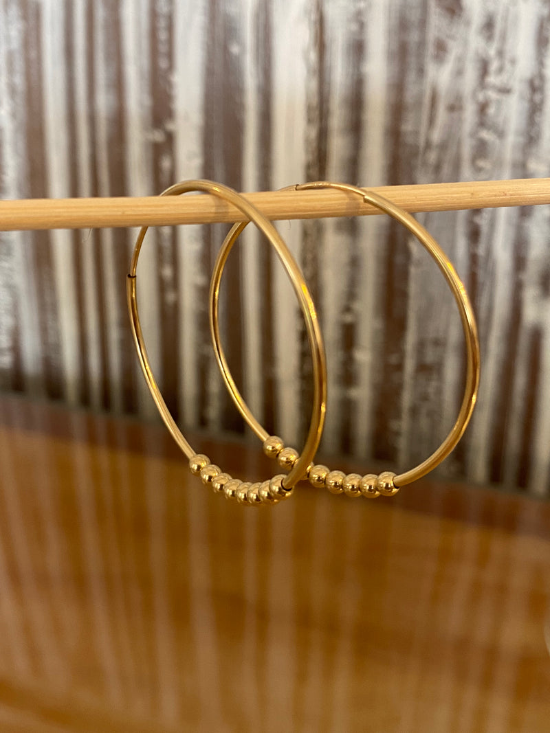 Gold Bead Hoops - Small Beads