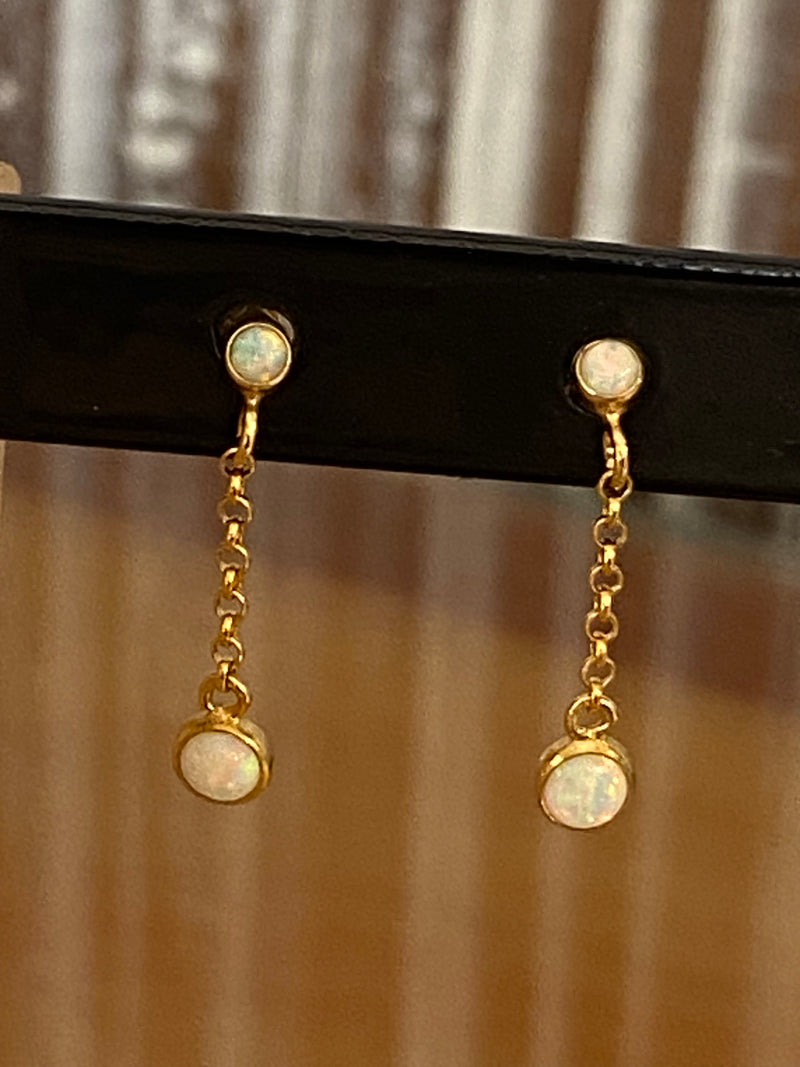 Opalescence Chain Stud Earrings