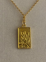 St Christopher Rectangle Pendant Necklace