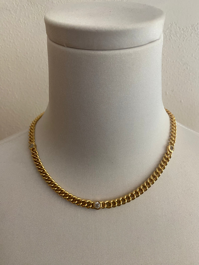 Three Topaz Chunky Necklace (a.s)