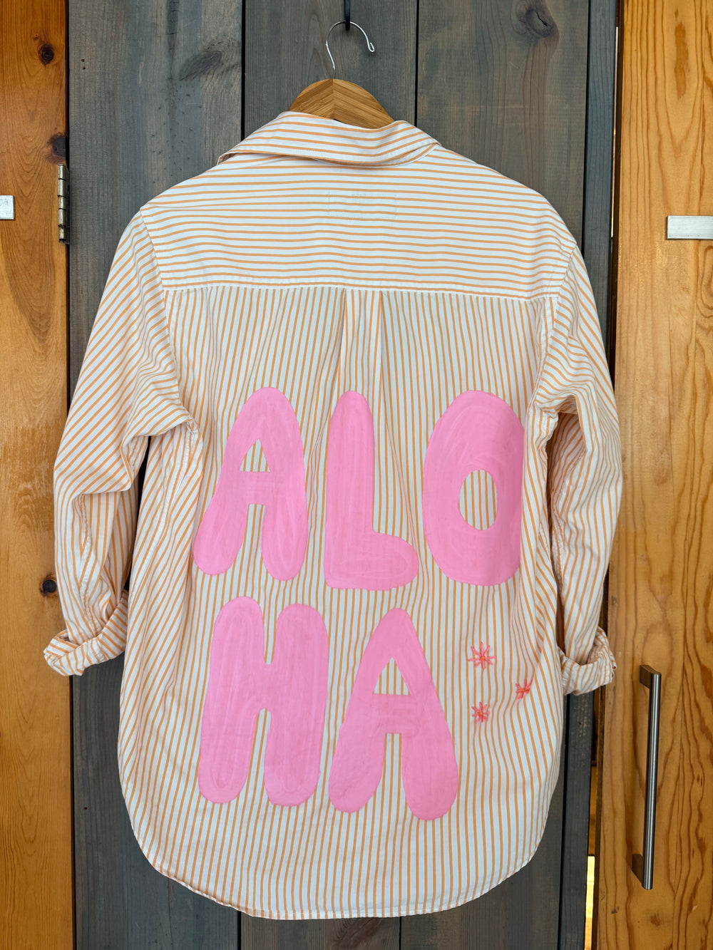 Orange Sripe Pink Painted ALOHA
