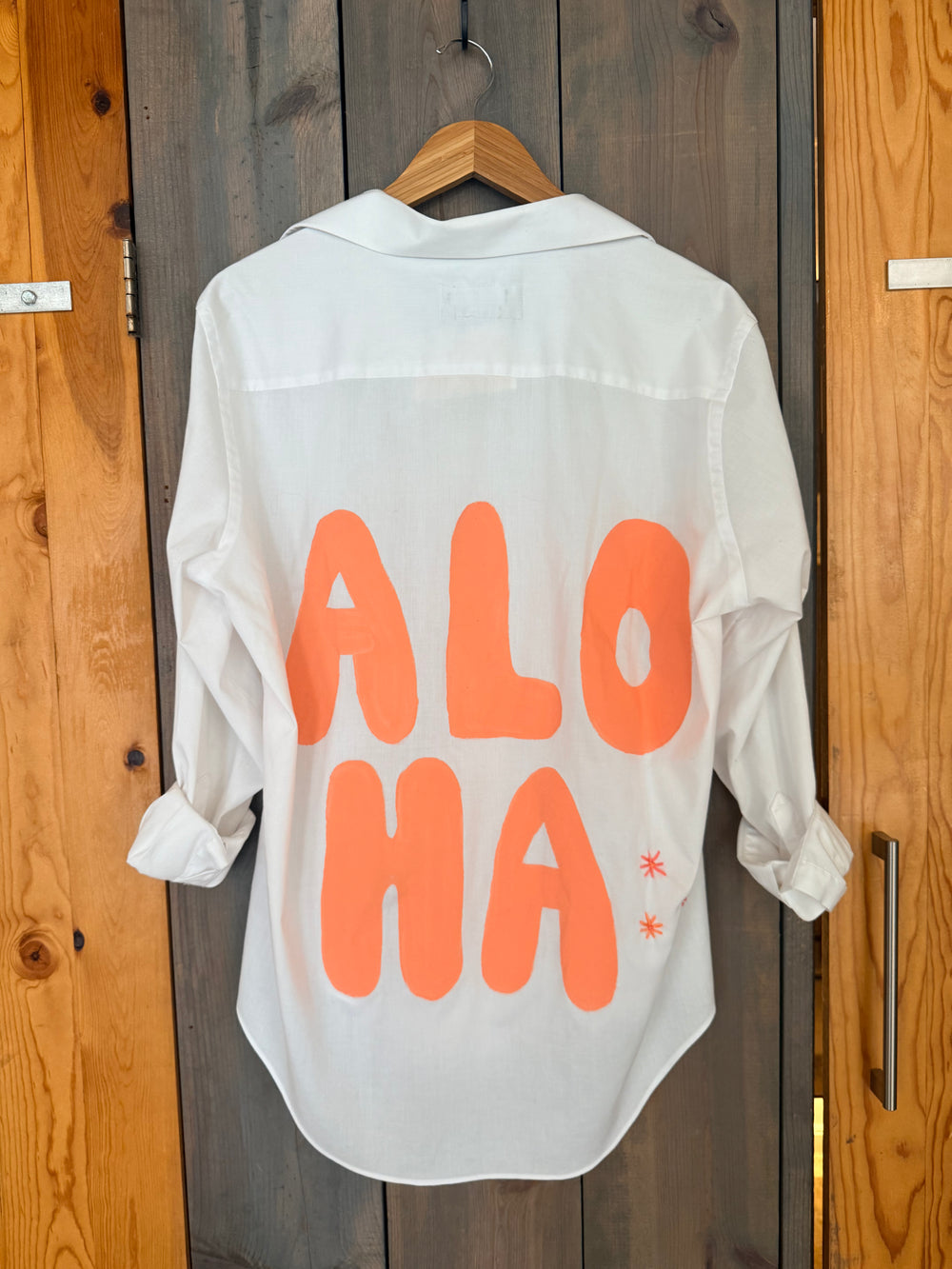White with Orange Panted ALOHA