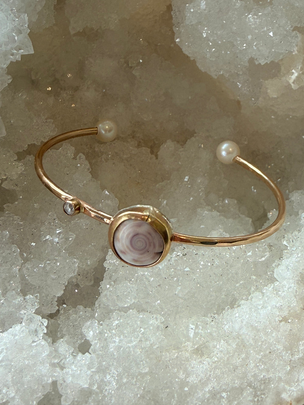 Puka Shell with lab Diamond
