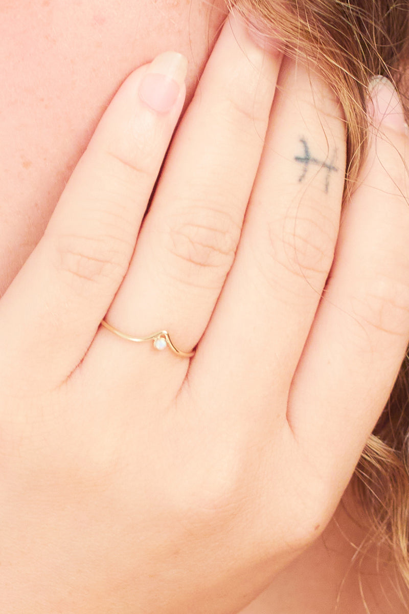 Lambda With Opal Bezel Ring