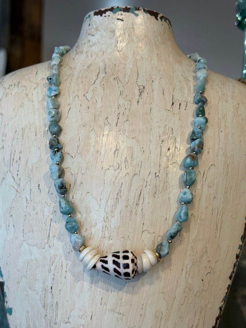 Larimer and Hebrew Shell Necklace