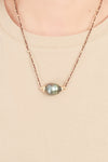 Single Tahitian Pearl With Gold Beads Necklace